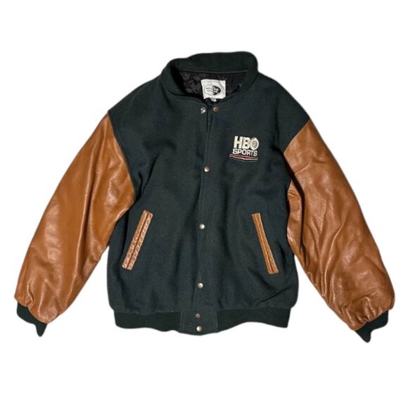 Vintage Prime Time Merchandise HBO Sports NFL Carmal Leather Sleeves Men's Large - Picture 1 of 12